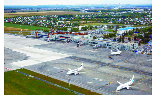 Международный аэропорт “Уфа”. Взлётно-посадочная полоса. The Ufa international airport