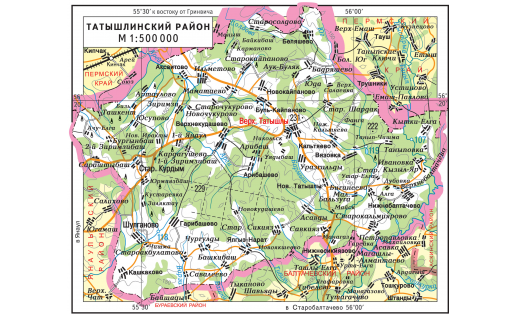 Карта Татышлинского района