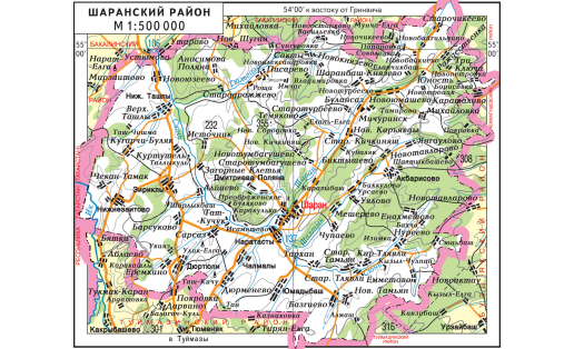 Карта Шаранского района