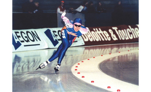 Этап Кубка мира по конькобежному спорту. Нидерланды, 1997. Выступает А.Н.Кривошеев