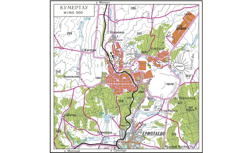 Карта г.Кумертау