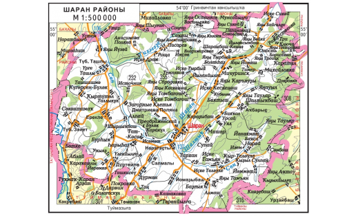 Карта района ШАРАН РАЙОНЫ