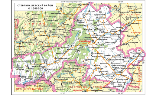 Карта Стерлибашевского района