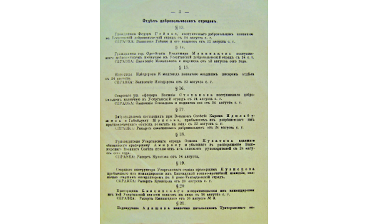 Приказ №20 Башкирского военного совета по добровольческим отрядам. 27 авг. 1918