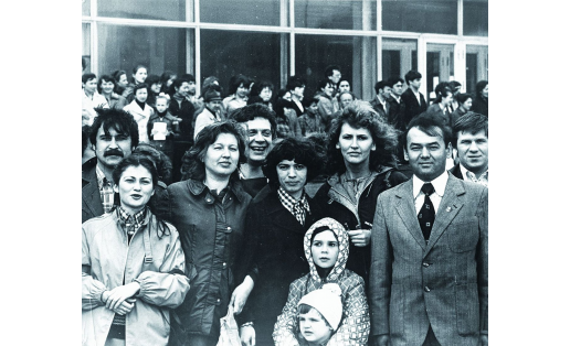 Группа журналистов редакции газеты “Ленинсы”—“Ленинец”. 1981