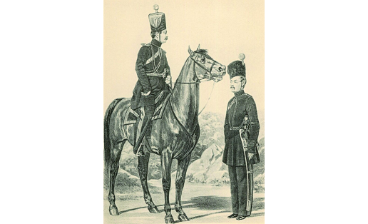 Обер-офицер и казак Мещерякских кантонов, 1845–1855. Худ. А.В.Висковатов