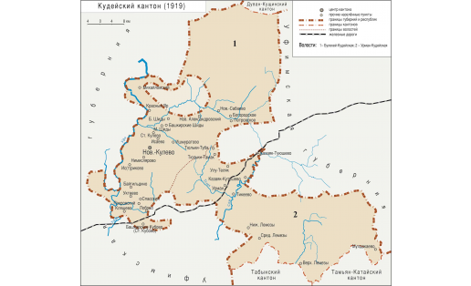 Карта Кудейского кантона (1919)
