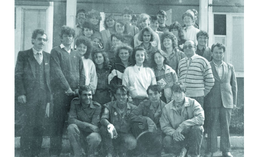 Студенческий строительный отряд из округа Галле (ГДР) в п. Межозёрном. 1988