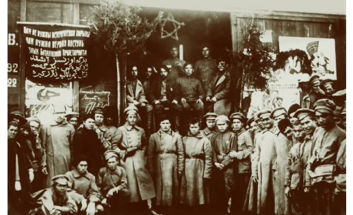 Бойцы Отдельной Башкирской стрелковой бригады, прибывшие в Петроград. Сентябрь 1919