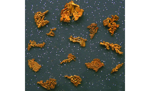 Дендриты золота Берёзовского месторождения. Учалинский р-н; Gold dendrites of the Berezovsky deposit. Uchalinsky Raion