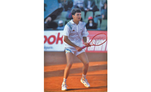 Турнир Международной серии Ассоциации теннисистов-профессионалов. Германия, 1990. Выступает А.Г.Черкасов