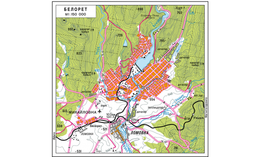 Белорет ҡалаһы картаһы