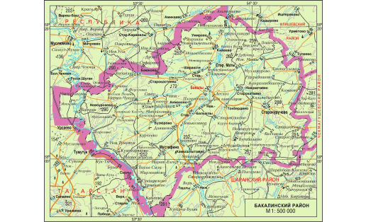 Карта Бакалинского района