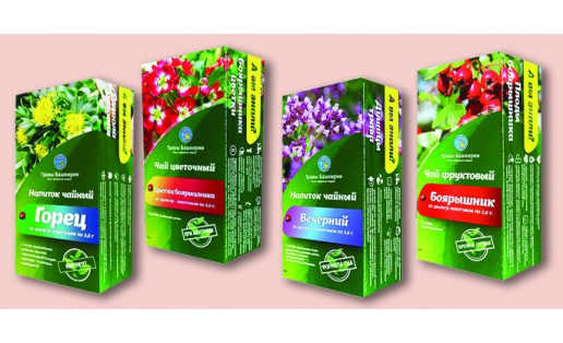 Продукция предприятия “Травы Башкирии” The products of the Herbs of Bashkiria company