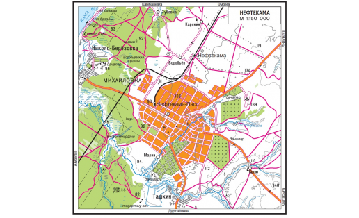 Нефтекама ҡалаһы картаһы
