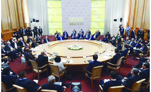 Встреча глав государств мира в рамках саммита ШОС и БРИКС. Уфа, 2015 Meeting of the Heads of States of the world during the SCO and BRICS summit. Ufa, 2015