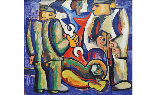В.Г. Кузнецов. Раскрутка. Картон, темпера. 1979