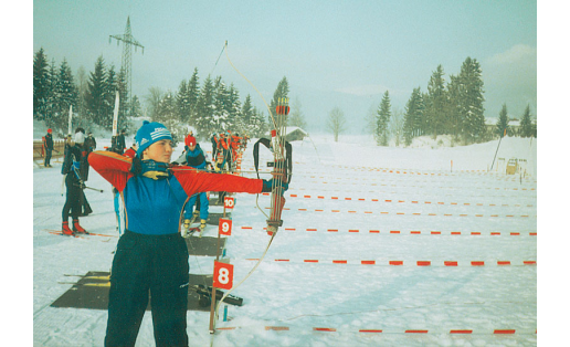 Чемпионат мира по ачери‑биатлону. Словения, 2002. Выступает Л.Ф.Яндуганова