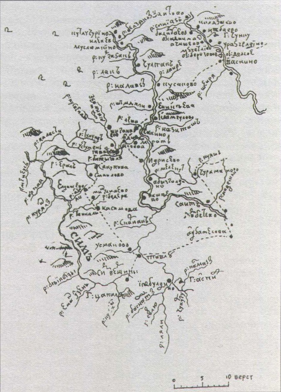 Древнее озеро в юго восточной части сибири. Карта Исетской провинции 1755.